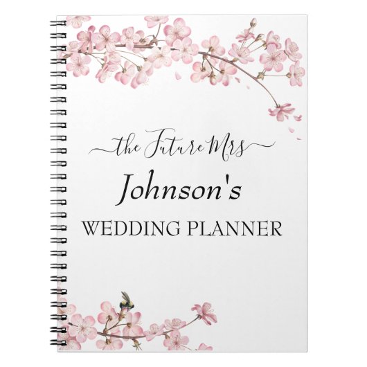 Roze Kersenbloesem Trouwplanner Notitieboek (Voorkant)