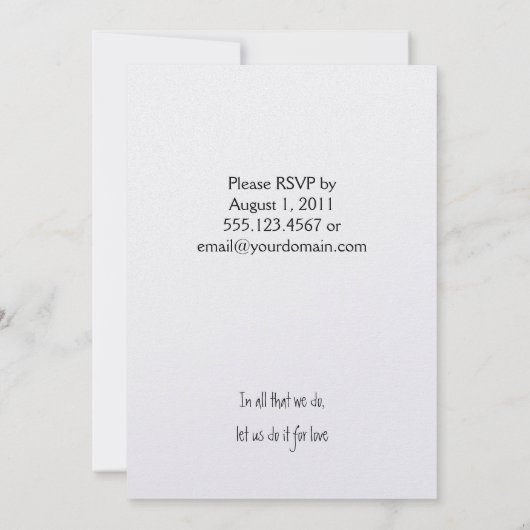 Roze Kersenbloesem Uitnodiging Bruiloftsreceptie (Achterkant)