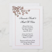 Roze Kersenbloesem Uitnodiging Bruiloftsreceptie (Voorkant / Achterkant)