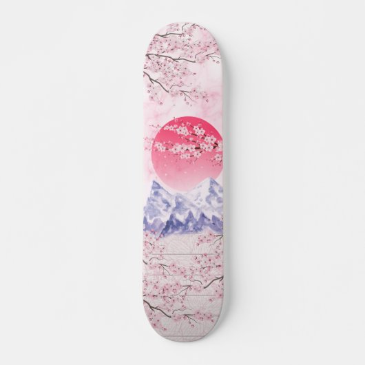 Roze Kersenbloesem Volwassen Jeugd Girly Beginner Persoonlijk Skateboard (Voorkant)