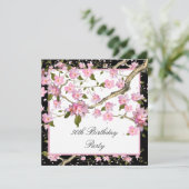 Roze Kersenbloesem Vrouwen 50ste Verjaardagsfeest Kaart (Staand voorkant)