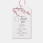 Roze Kersenbloesem Waterverf Botanische bruiloft Cadeaulabel (Voorkant)
