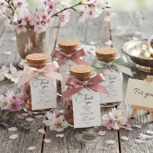 Roze Kersenbloesem Waterverf Botanische bruiloft Cadeaulabel