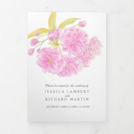 Roze Kersenbloesem waterverf Drieluik Programma