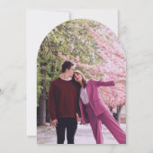 Roze kersenbloesem waterverf foto trouwboog kaart (Achterkant)