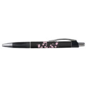 Roze Kersenbloesem Zwart Monogram Pen (Bovenkant)