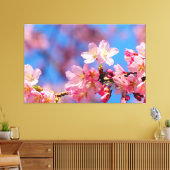 Roze kersenbloesems aan een boom in de lente canvas afdruk (Insitu (Woonkamer))