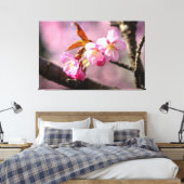 Roze Kersenbloesems Aan Een Boom In De Lente Canvas Afdruk (Insitu (Slaapkamer))