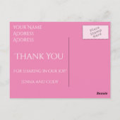  roze kersenbloesems Bedankt Briefkaart (Achterkant)