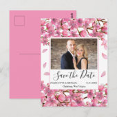 Roze kersenbloesems Bewaar de datum Briefkaart (Voorkant / Achterkant)