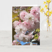 Roze Kersenbloesems Blank Kaart (Gele Bloem)