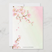 Roze kersenbloesems bloeien kaart (Achterkant)