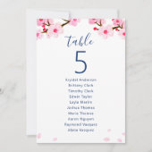 Roze Kersenbloesems Bruiloft Zitkaart Kaart (Voorkant)