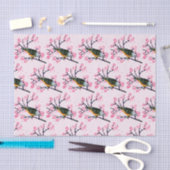 Roze Kersenbloesems en Zangvogel Decoupage Tissuepapier (Craft)