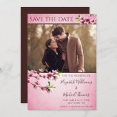 Roze Kersenbloesems  Foto Save the Date (Voorkant / Achterkant)