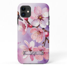 Roze Kersenbloesems Lavendel iPhone / iPad case