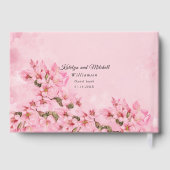 Roze Kersenbloesems Lentebruiloft Gastenboek (Achterkant)