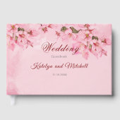 Roze Kersenbloesems Lentebruiloft Gastenboek (Voorkant)