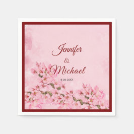 Roze Kersenbloesems Lentebruiloft Servet
