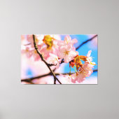 Roze kersenbloesems op een warme lentedag canvas afdruk (Voorkant)