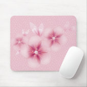 Roze Kersenbloesems op Stippen Muismat (Met muis)