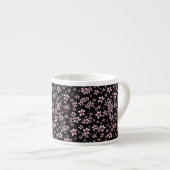 Roze Kersenbloesems op zwart Espresso Kop (Voorkant rechts)