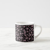 Roze Kersenbloesems op zwart Espresso Kop (Rechts)
