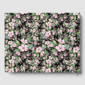 Roze Kersenbloesems Op Zwarte Trouwgastenboek Gastenboek (Achterkant)