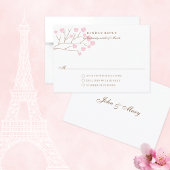 Roze Kersenbloesems Romantische bruiloft RSVP Kaar Kaartje