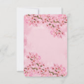 Roze Kersenbloesems RSVP Kaart (Achterkant)