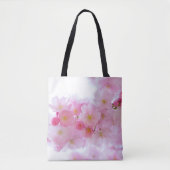Roze kersenbloesems Sakura bloemige canvas tas (Voorkant)