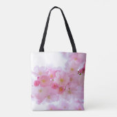 Roze kersenbloesems Sakura bloemige canvas tas (Achterkant)