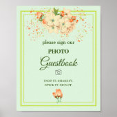 Roze Kersenbloesems, Trouwgastenboek Poster (Voorkant)