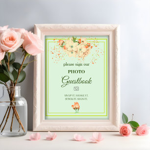 Roze Kersenbloesems, Trouwgastenboek Poster