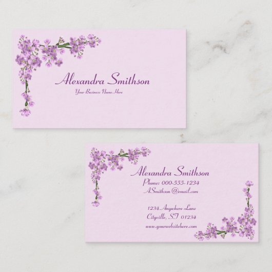 roze kersenbloesems Visitekaartje (Voorkant / Achterkant)