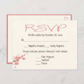 Roze Kersenbloesems Wedding Party RSVP Post Kaart (Voorkant / Achterkant)