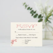 Roze Kersenbloesems Wedding Party RSVP Post Kaart (Staand voorkant)