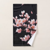 Roze Kersenbloesems|Zwart |Badhanddoekset Bad Handdoek (Handdoek)