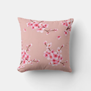 Roze Kersenbloesemtakken Patroon Kussen