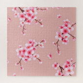 Roze Kersenbloesemtakken Patroon Legpuzzel (Horizontaal)