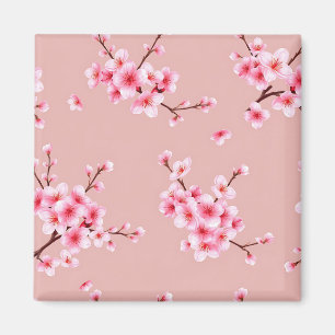 Roze Kersenbloesemtakken Patroon Magneet