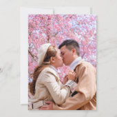 Roze kersenboom bloesem waterverf foto bruiloft kaart (Achterkant)