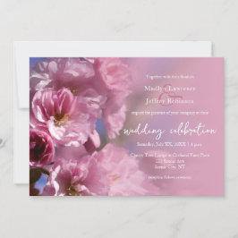 roze kersenboom bloesems lente bruiloft kaart