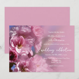 roze kersenboom bloesems lente bruiloft kaart