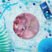 roze kersenboom bloesems lente bruiloft papieren bordje (Feest)