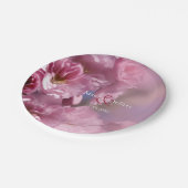 roze kersenboom bloesems lente bruiloft papieren bordje (Gekanteld)
