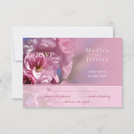 roze kersenboom bloesems lente bruiloft RSVP kaartje