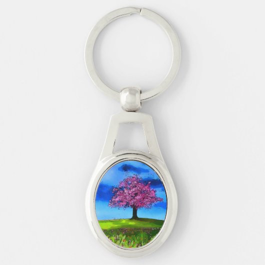 Roze Kersenboom Sleutelhanger (Voorkant)