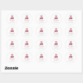Roze Kersenslinger Bruiloft Ronde Sticker (Vel)