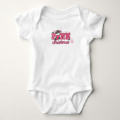 Roze kerst baby bodysuit (Voorkant)